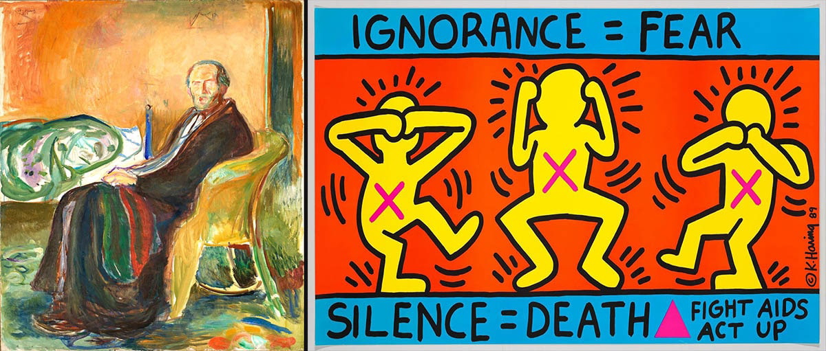 fear ignorance keith haring self portrait munch painting