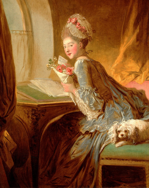 jean honore fragonard the love letter rococo painting