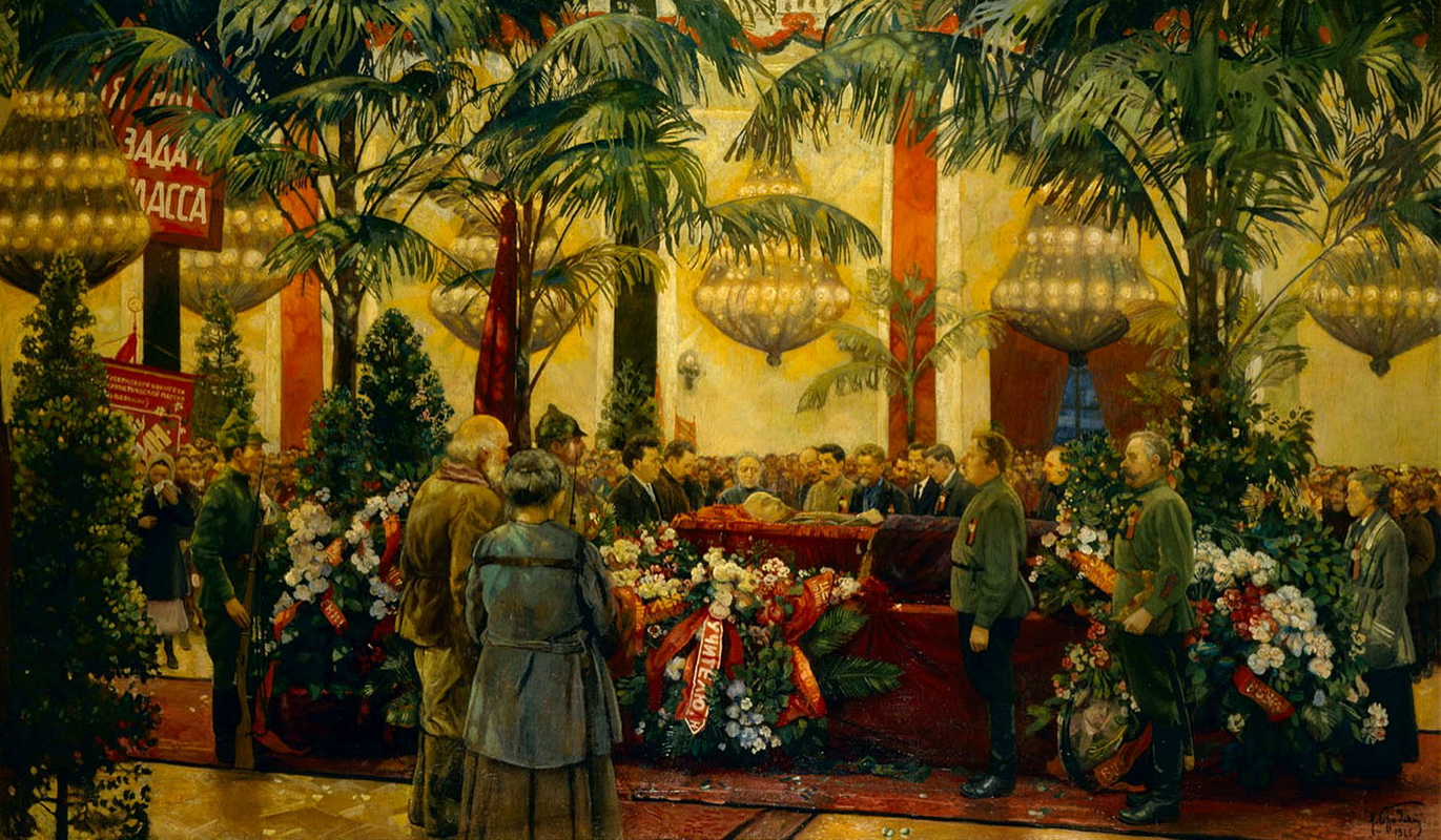lenin coffin leader funeral brodsky painting
