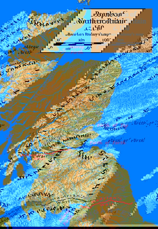 map caledonia roman britain