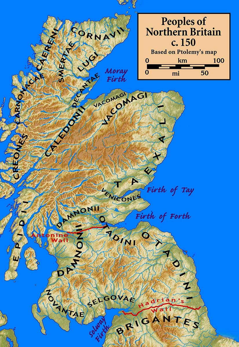 map caledonia roman britain