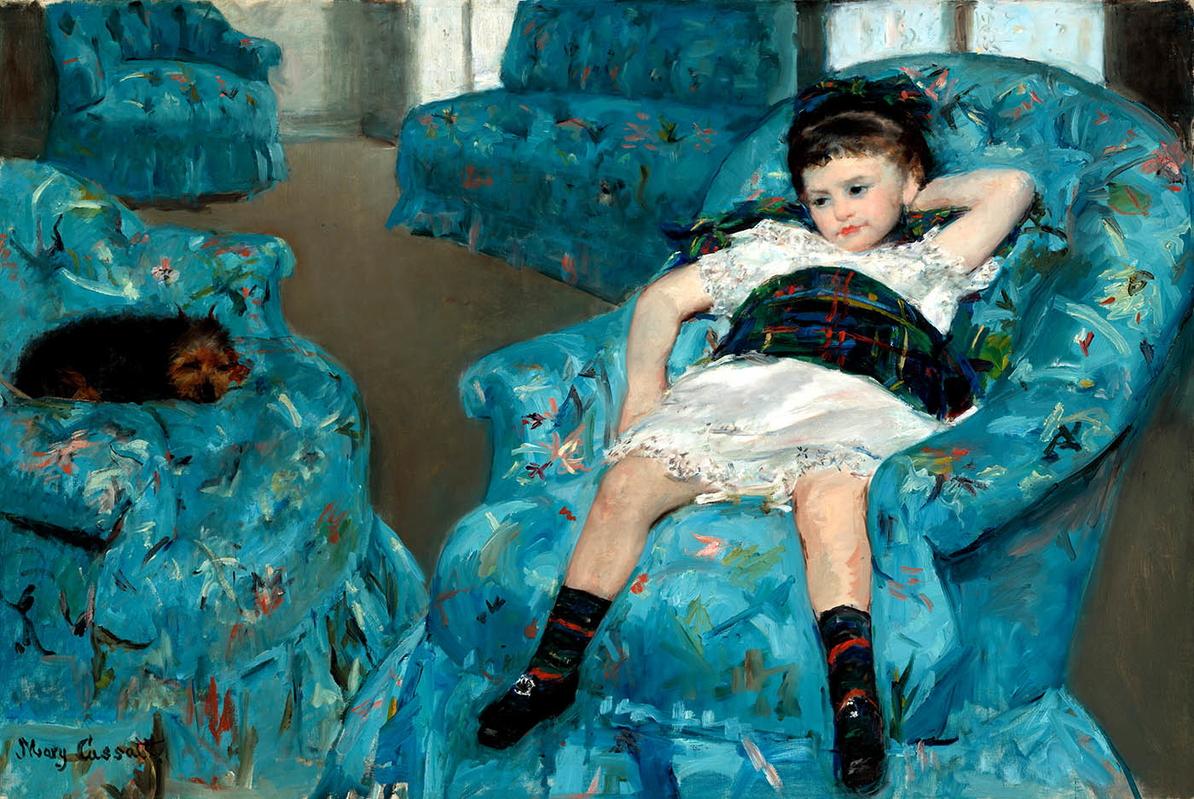 mary cassatt girl blue armchair