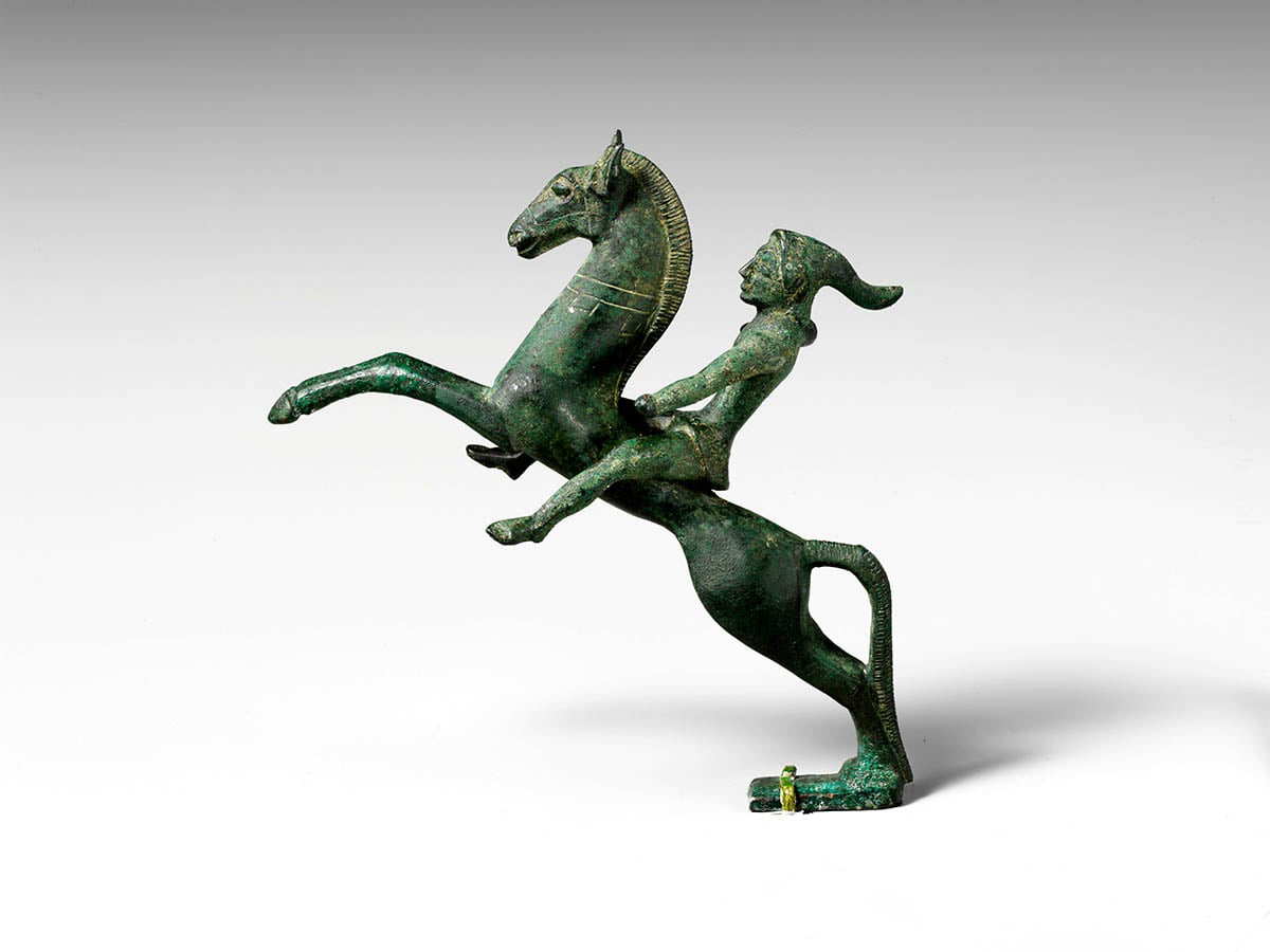 mounted scythian horse figurine