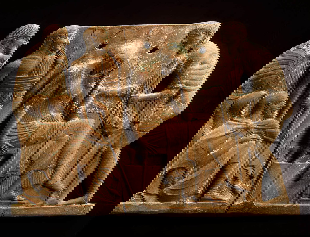 odysseus returns tpenelope terracotta plaque