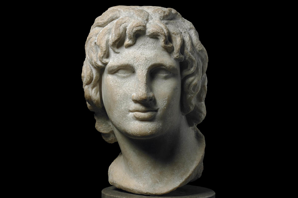 portrait head alexander statue