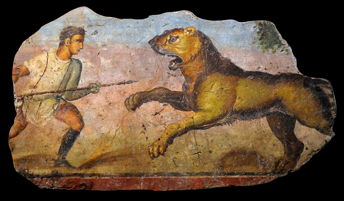 roman theatre venatio fresco