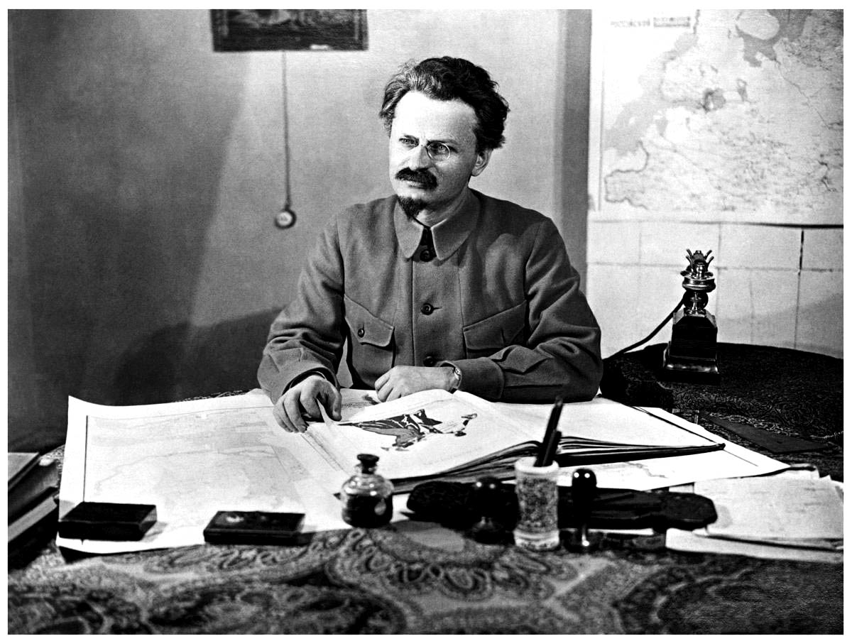 Leon Trotsky working at his desk