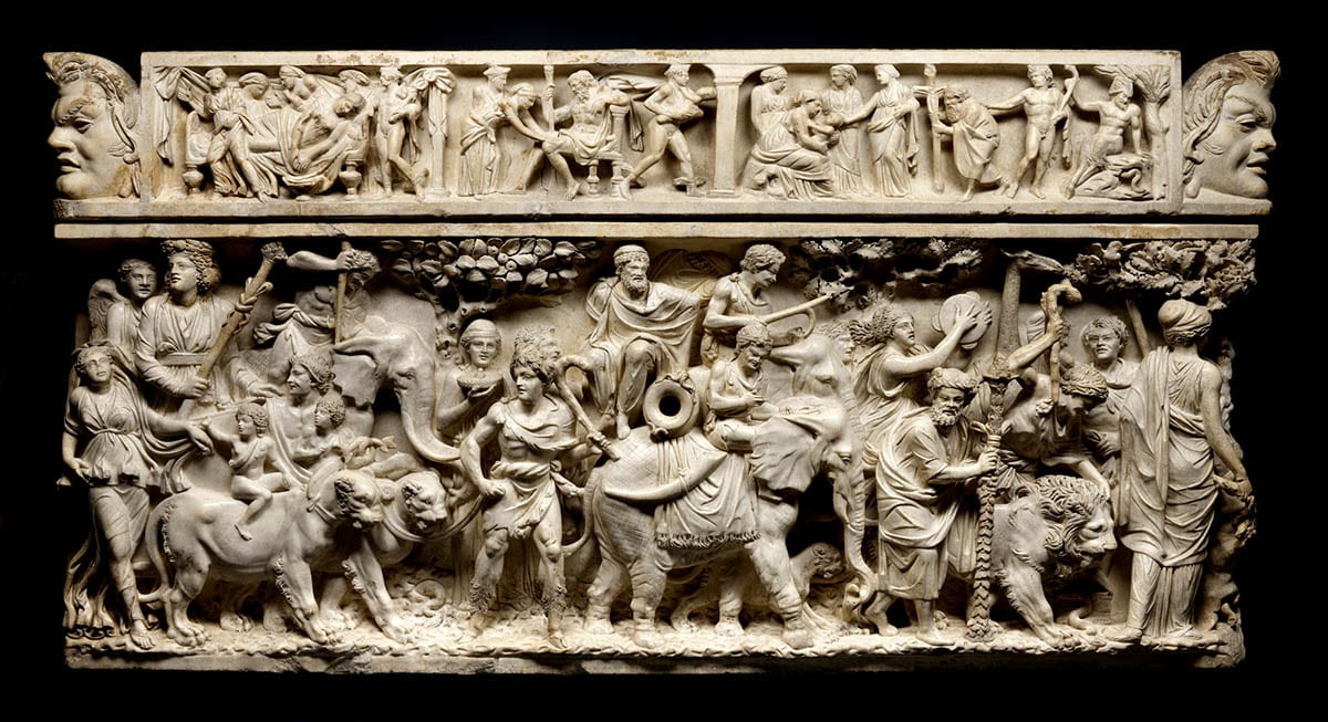 sarcophagus dionysus triumph via salaria walters art museum