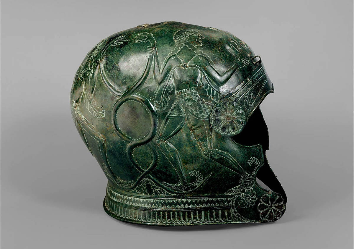 seventh century greek helmet
