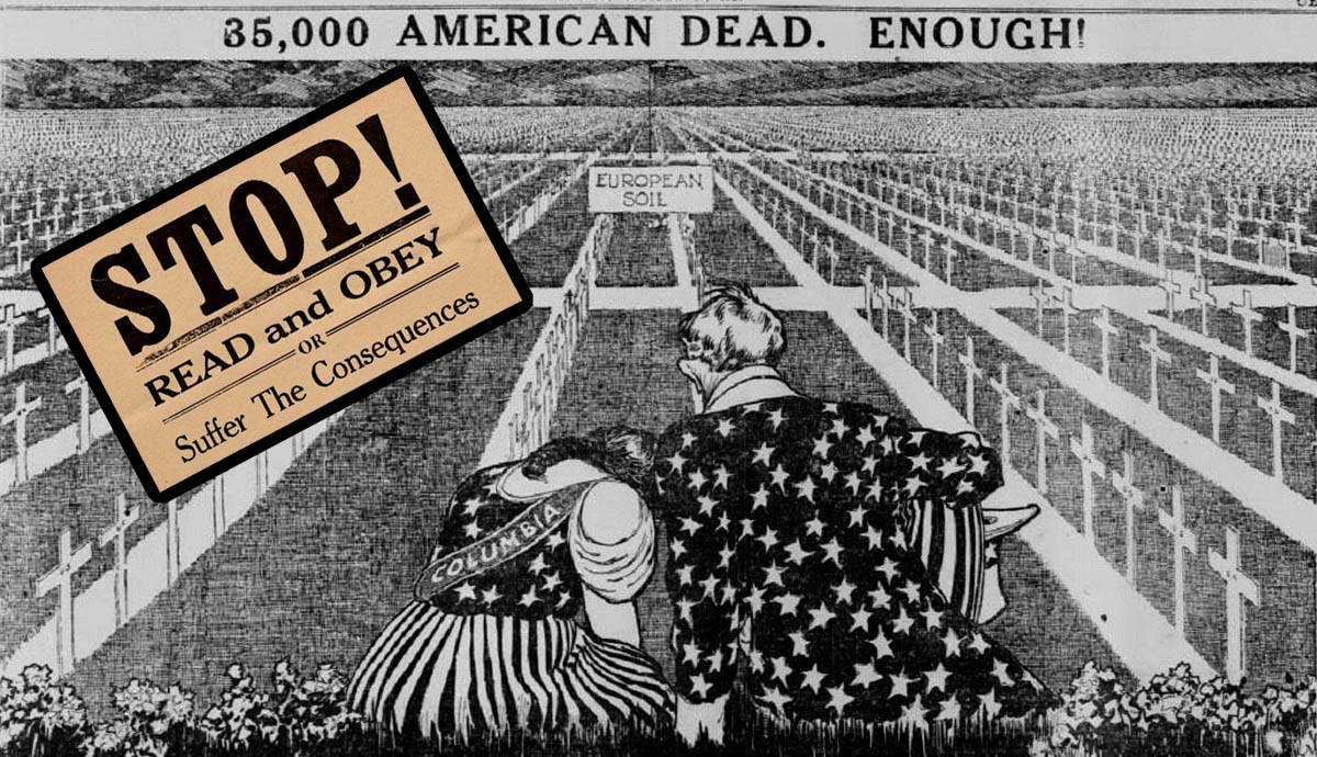 sociocultural impact WWI newspaper clip cartoon