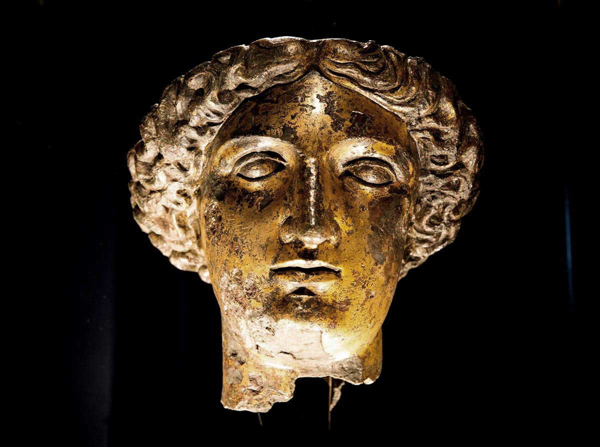 sulis minerva gilt statue head