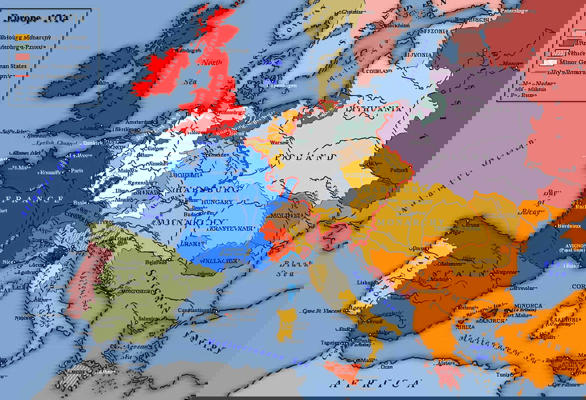 treaty of utrecht map