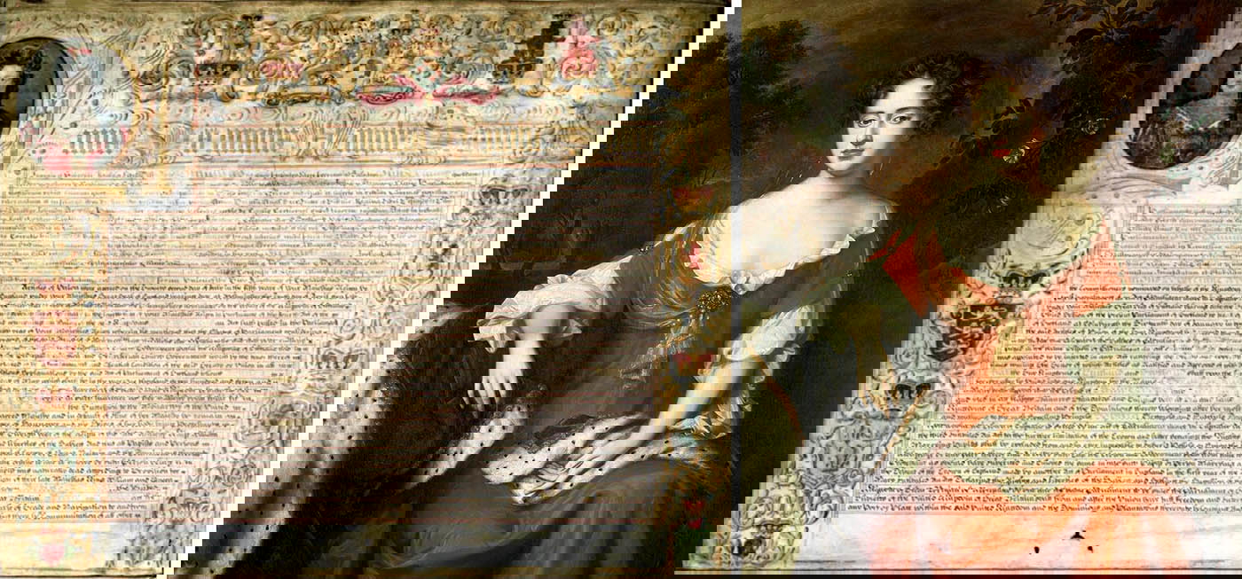 treaty union 1707 jacobites queen anne denmark portrait