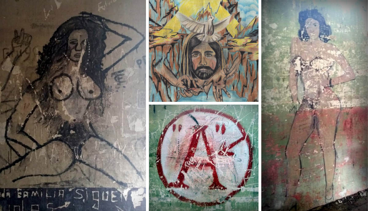wall graffiti at isla san lucas prison