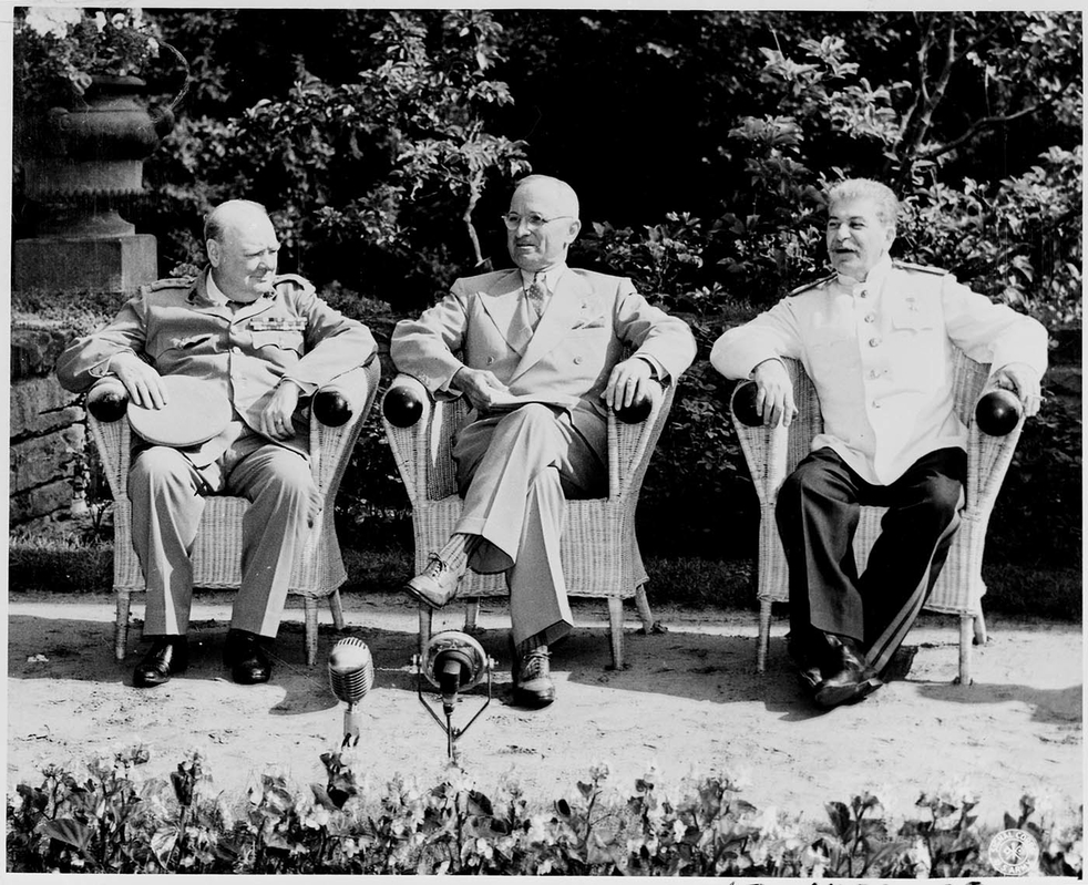 winston churchill harry truman josef stalin photograph