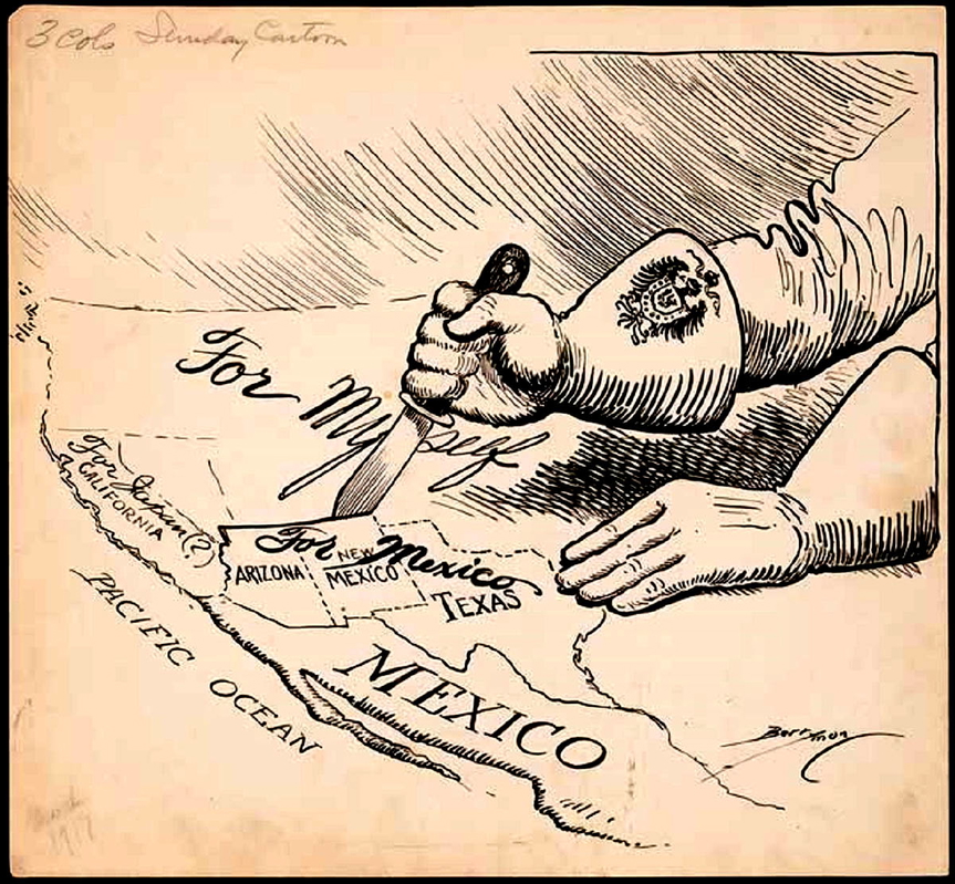zimmermann telegram cartoon 1917