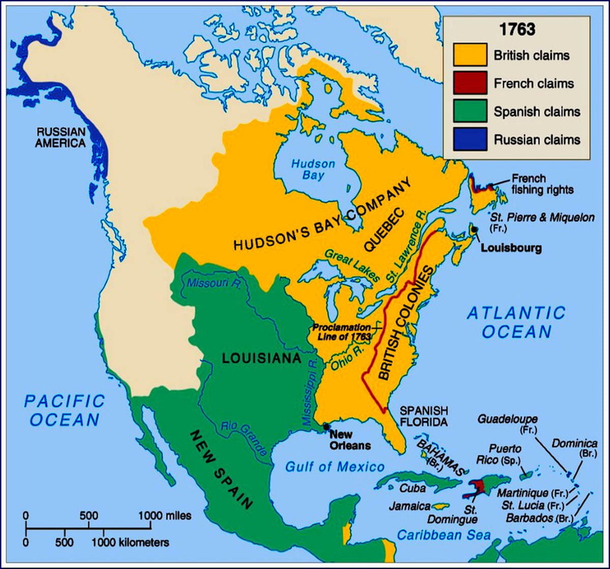 Treaty of paris territorial result map 1763