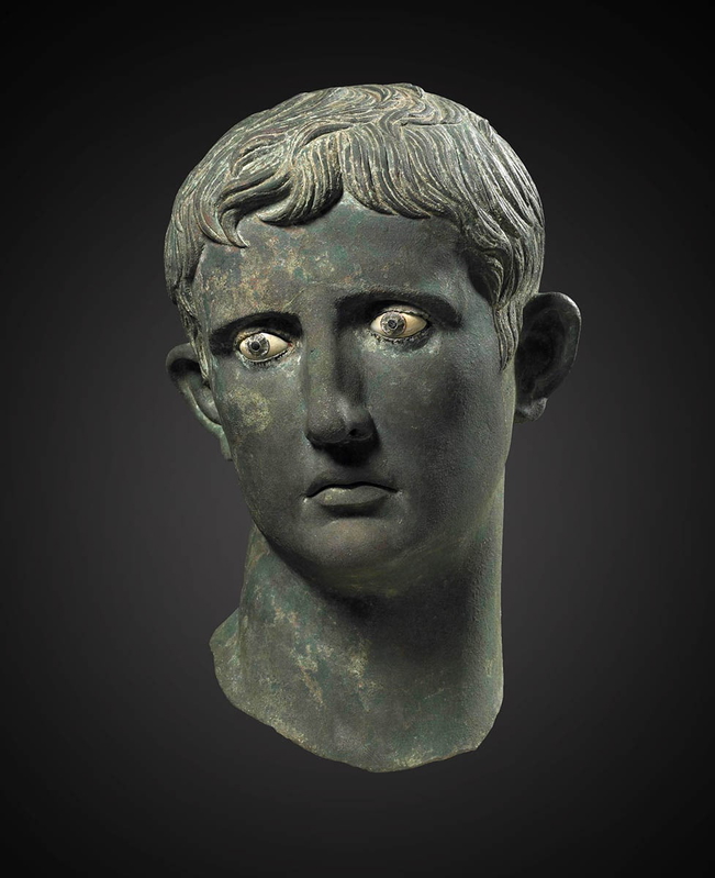 Young Octavian bronze head