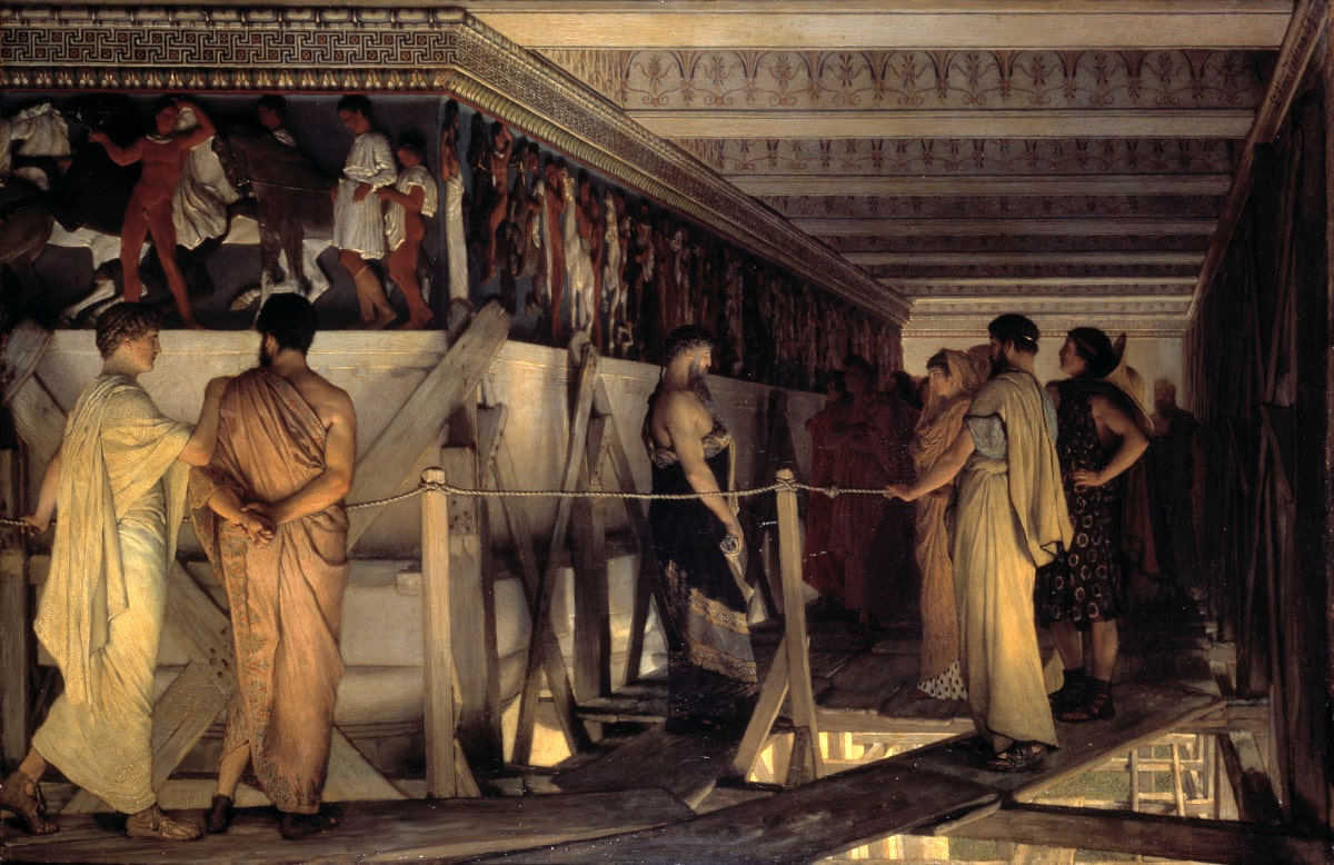 alma tadema pheidias frieze parthenon painting