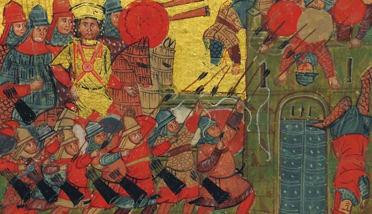 byzantine empire battles siege painting