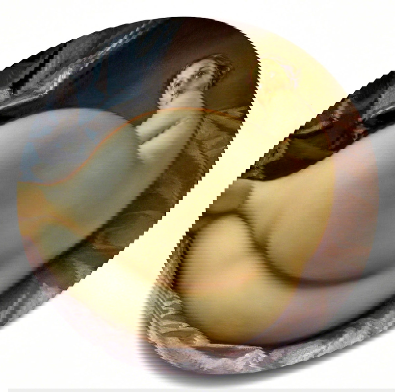 currin nude convex mirror painting