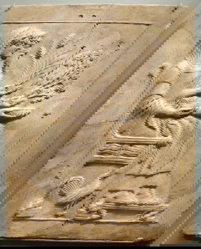 Greek Terracotta Pinax depicting Hades and Persephone