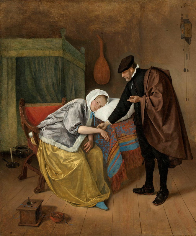 jan havicksz steen sick woman painting