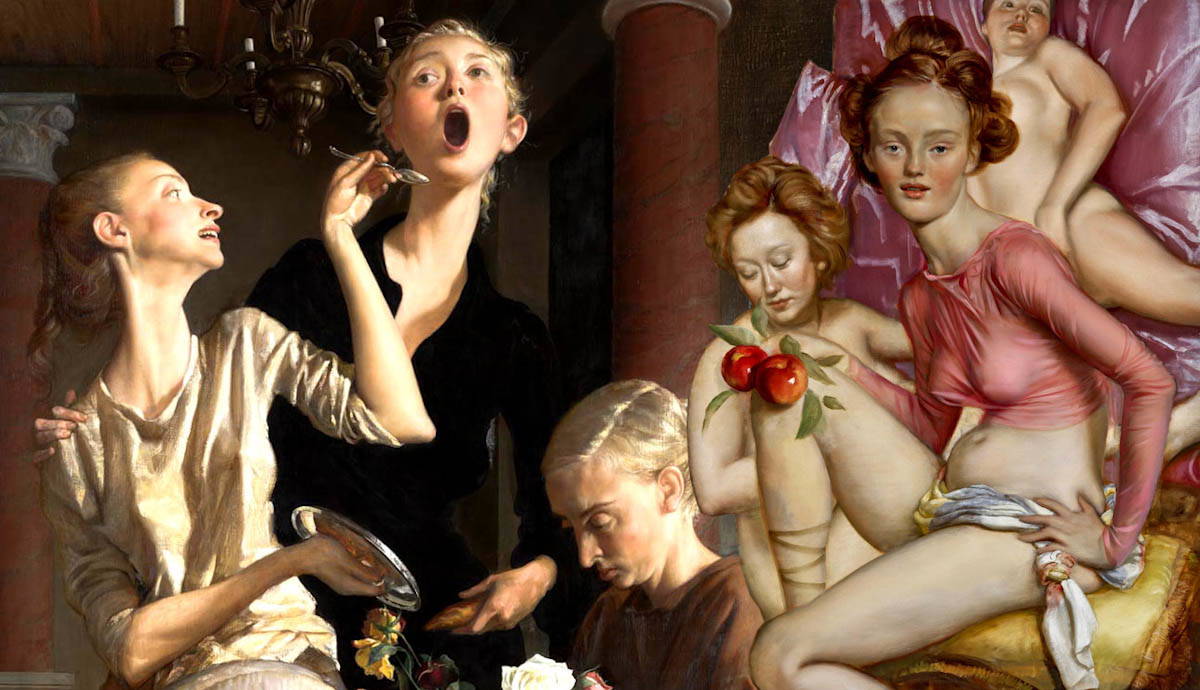 john currin maenads thanksgiving paintings