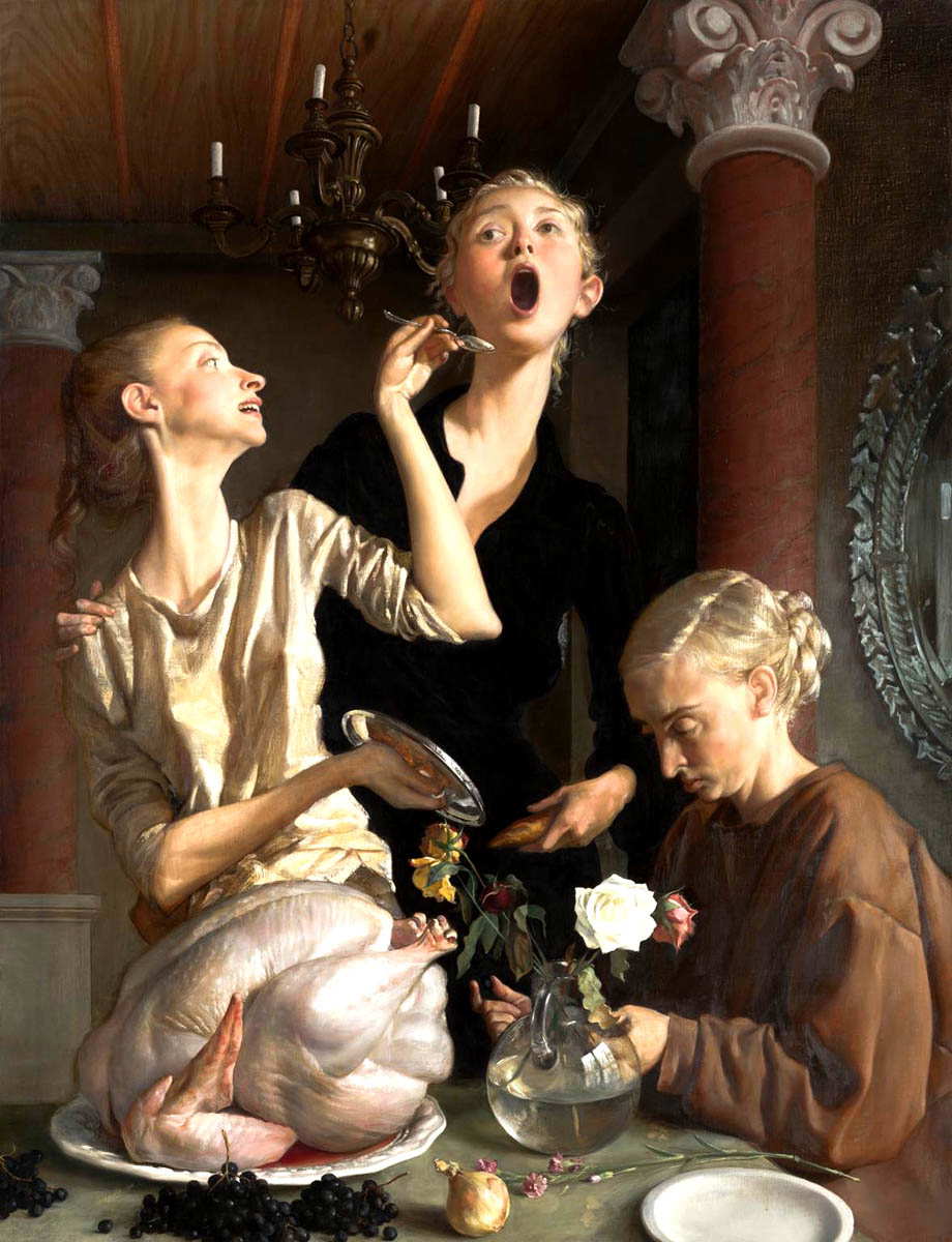 john currin thanksgiving painting