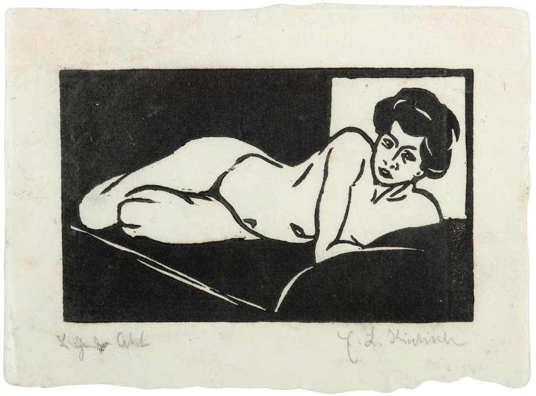 kirchner resting nude painting