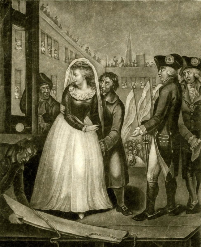 marie antoinette execution 1793 print