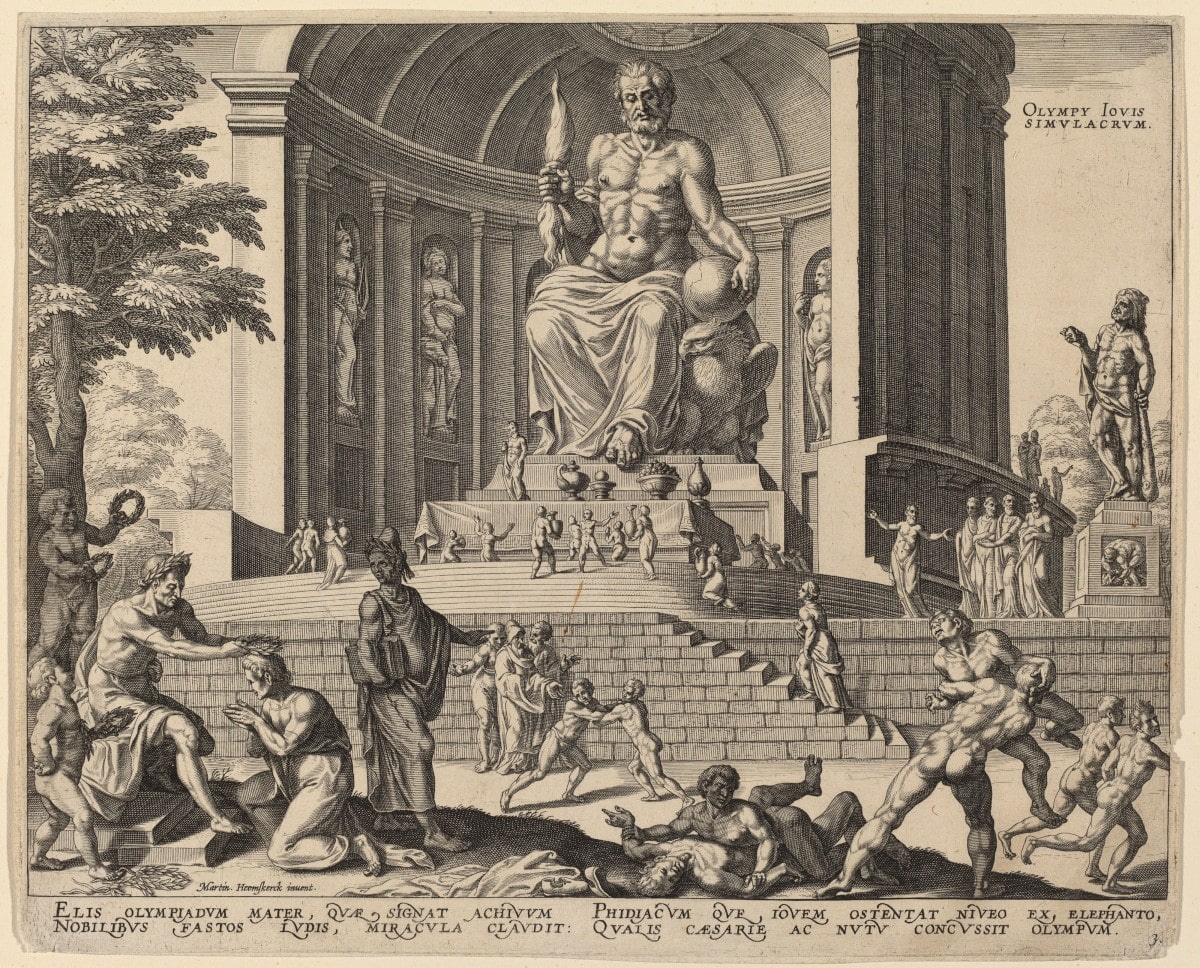 philip galle statue jupiter olympia print
