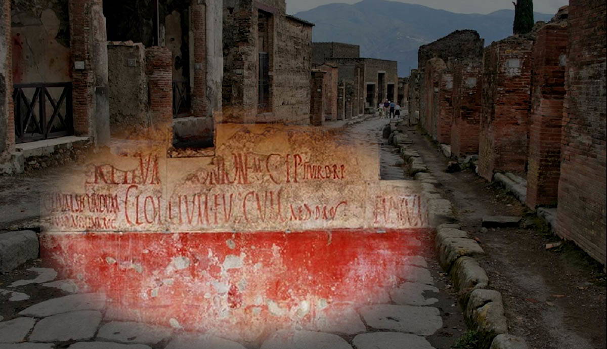 pompeii street graffitti ruins photograph