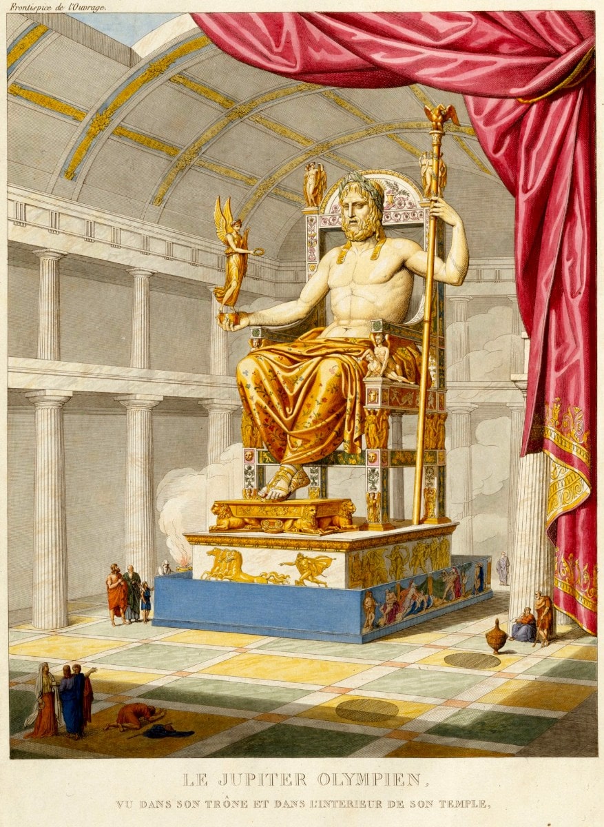 quatramere quincy zeus statue throne painting