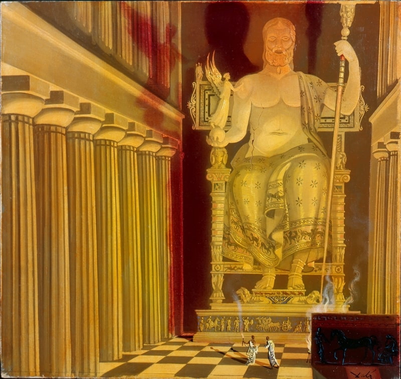 salvador dali statue of zeus painting