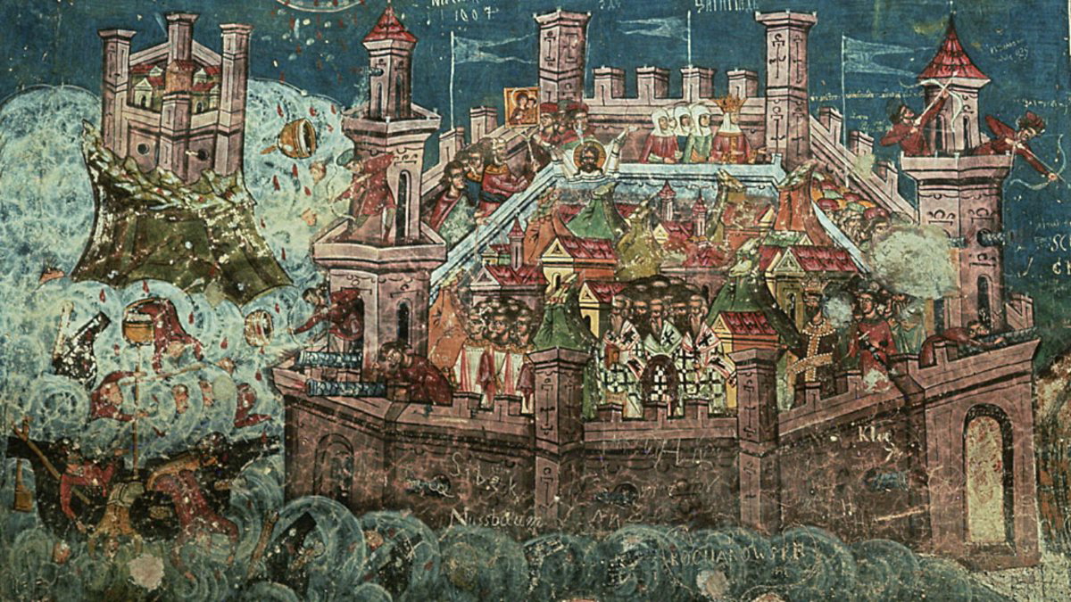 siege constantinople moldovita illustration