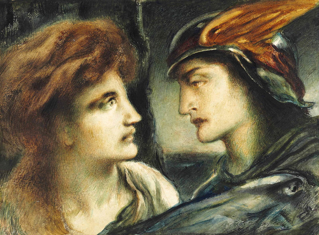 Painting of Mercury and Proserpina by Simeon Soloman