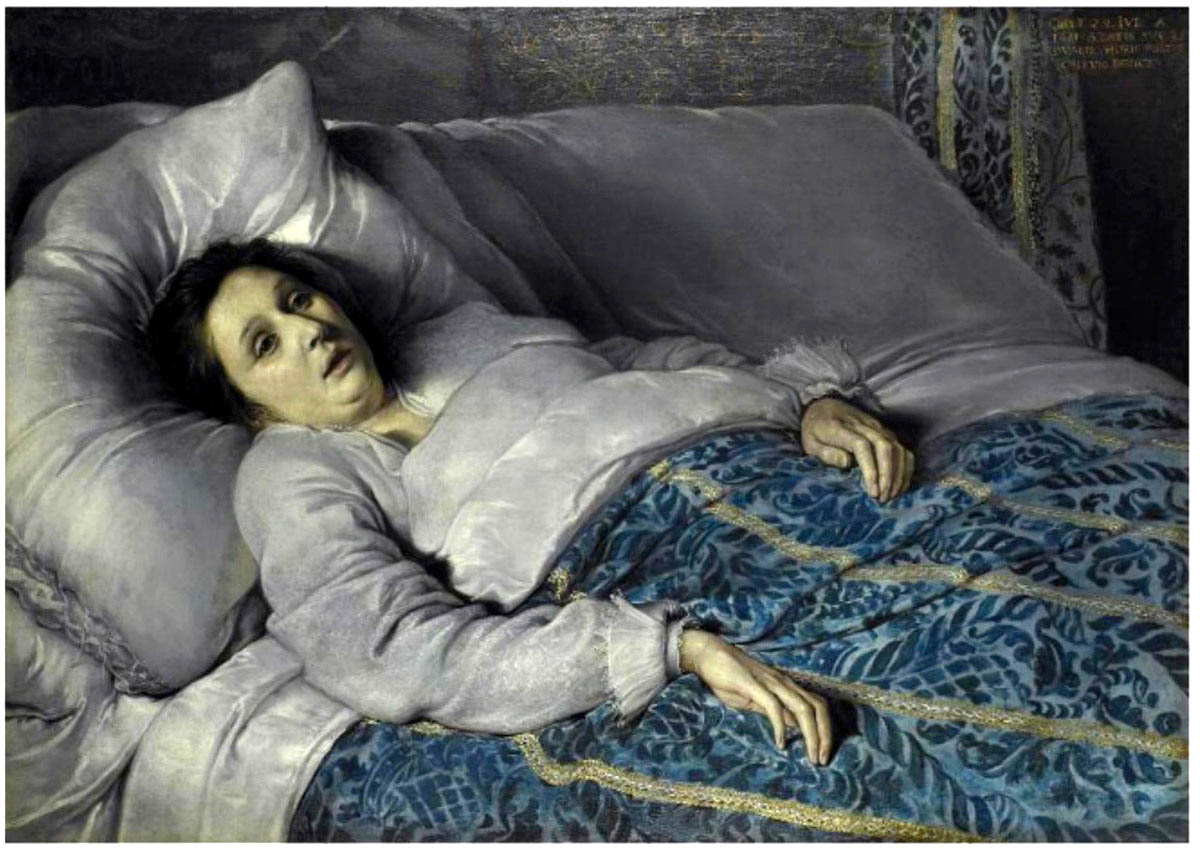 young woman deathbed painting