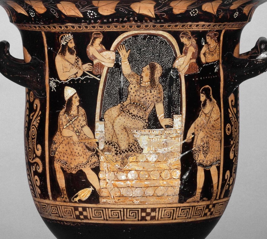 alcmene altar calling zeus help vase