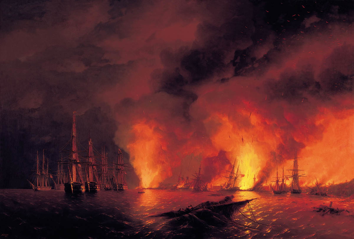 battle sinop crimean war ivan aivazovsky 1853