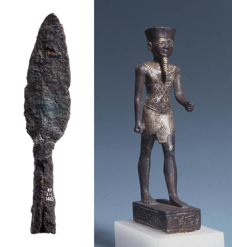 bronze figure of amun egyptian spearhead