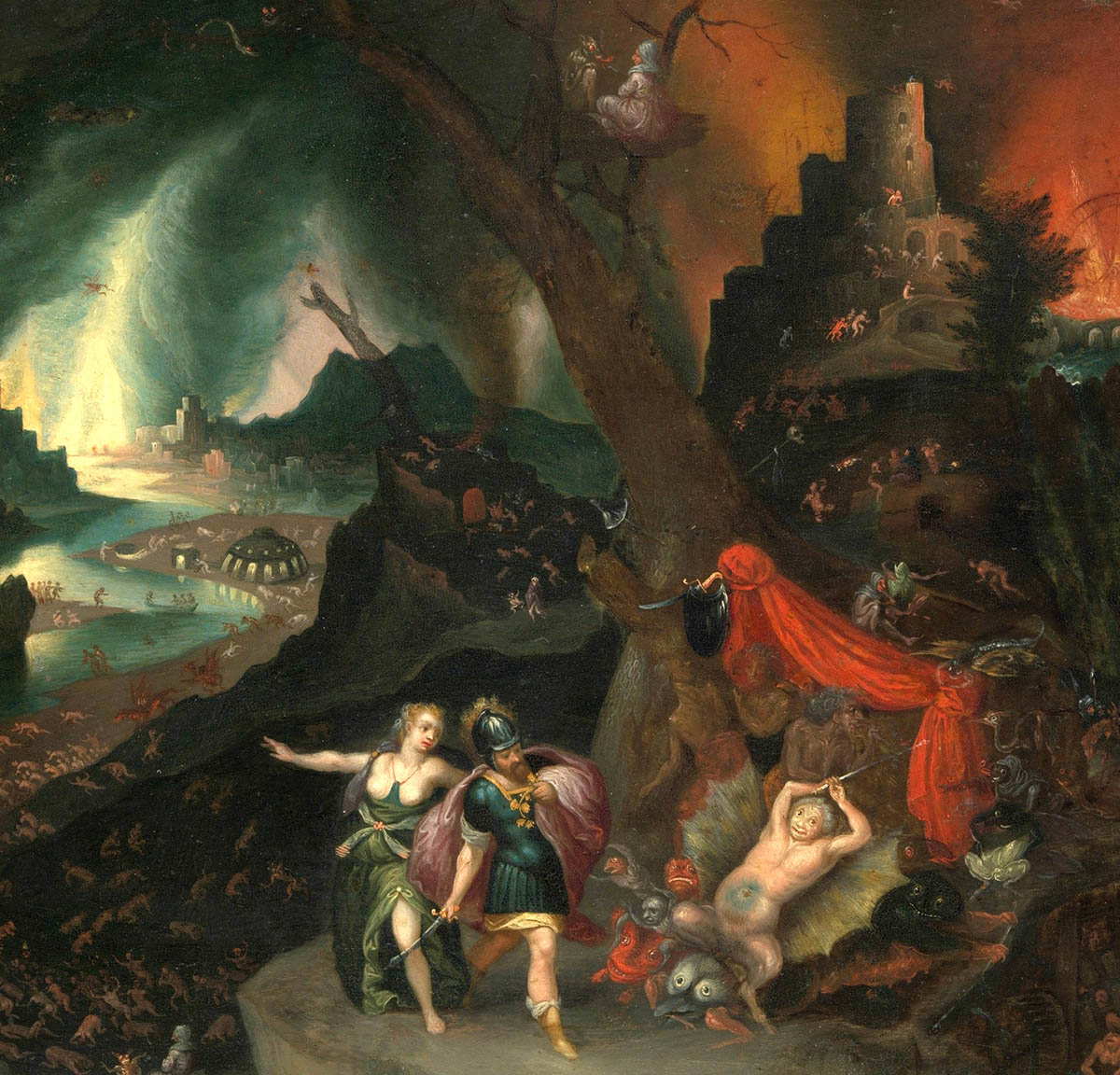 brueghel aeneas sibyl underworld painting