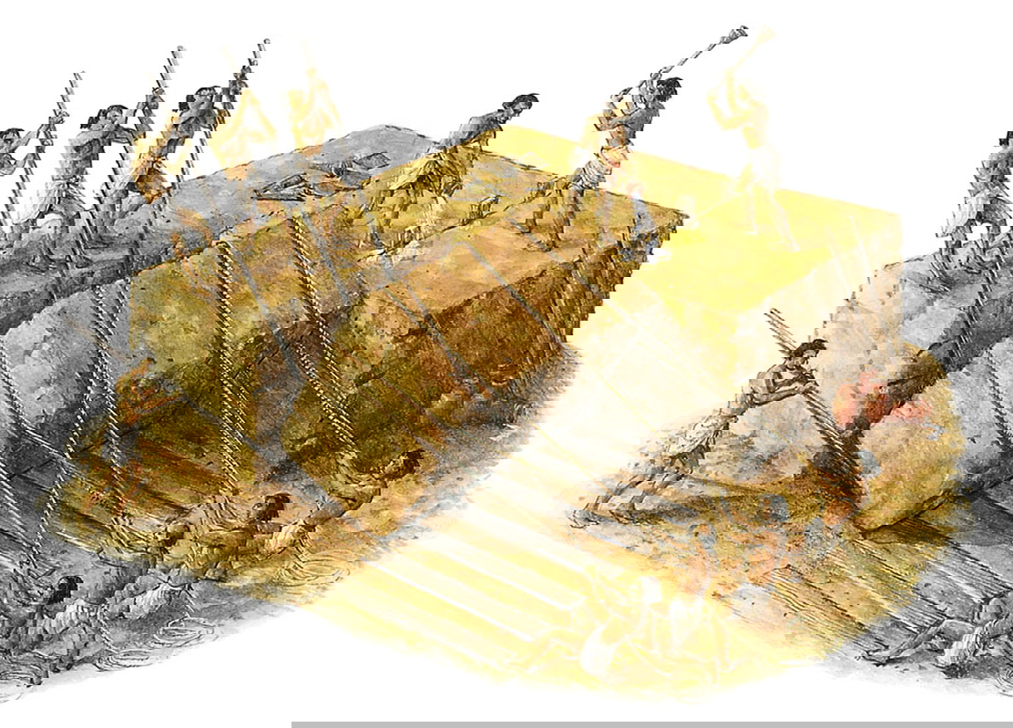 egyptians moving stones pyramids