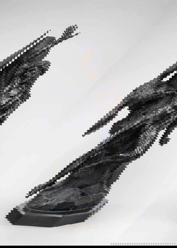 charles renaud proмetheus attacked eagle bronze sculpture