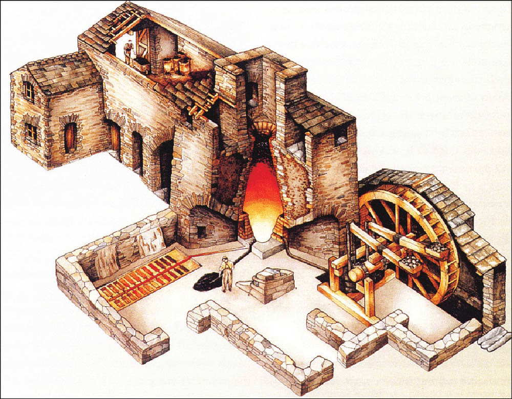 drawing of blast furnace