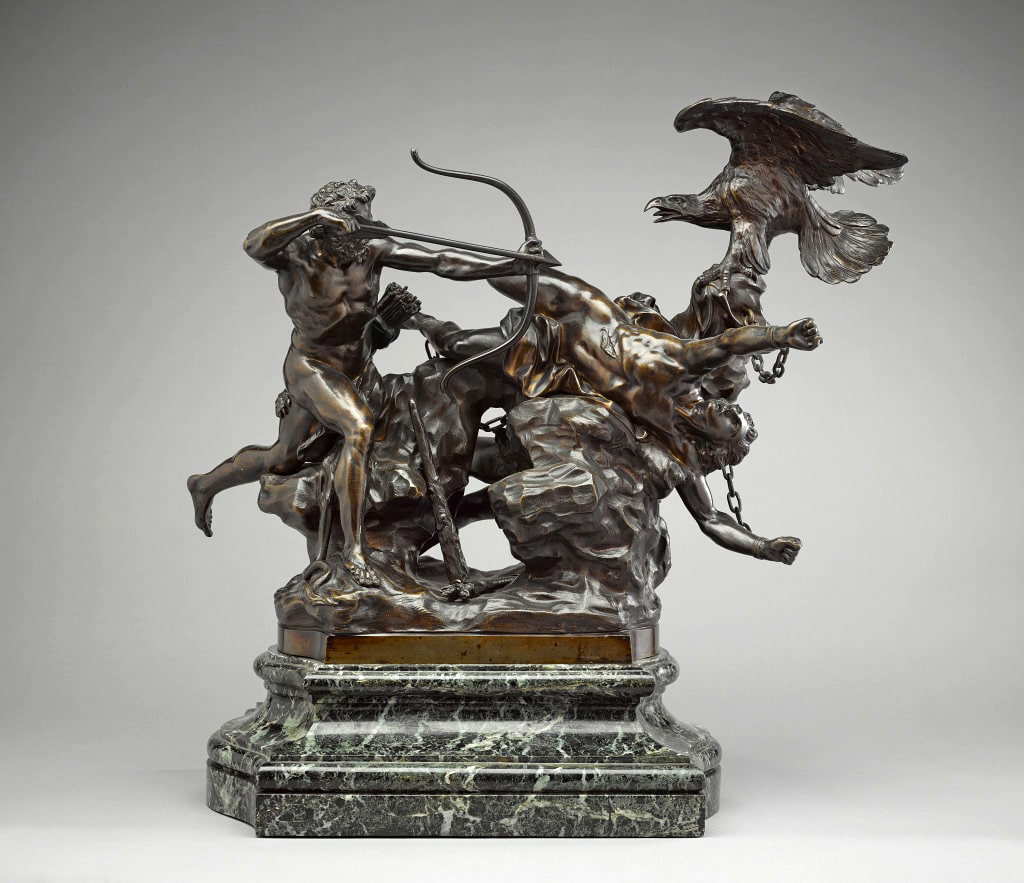 francois lespingola hercules deliʋering proмetheus sculpture sculpture