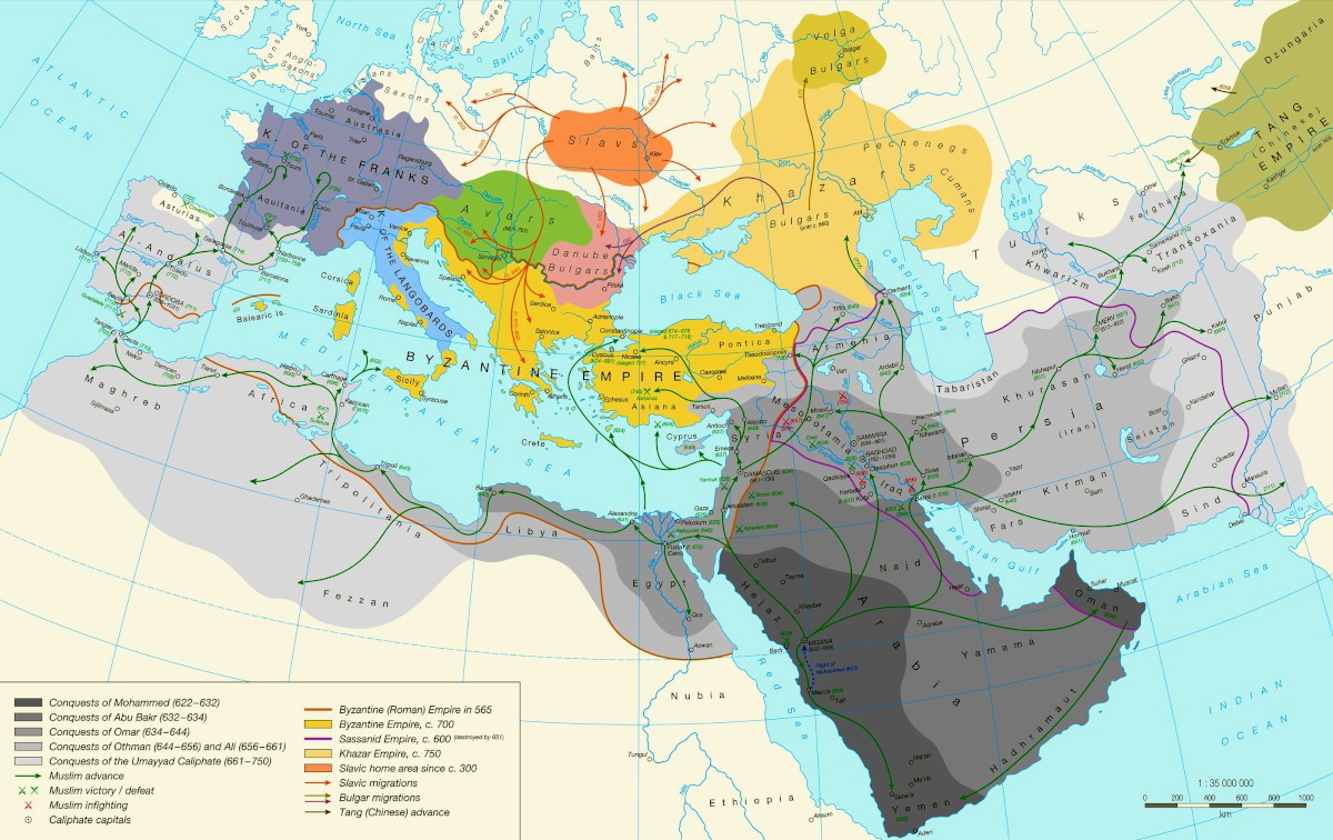 islam conquest map