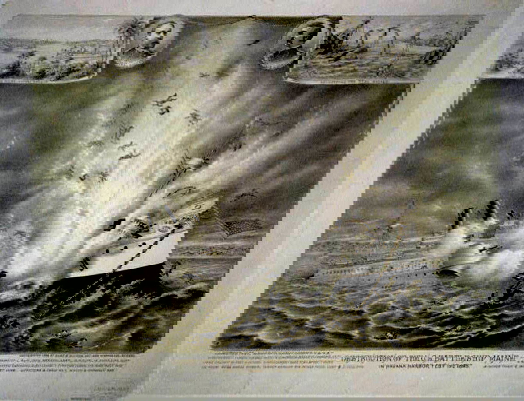 kurz allison maine destruction havana harbor print