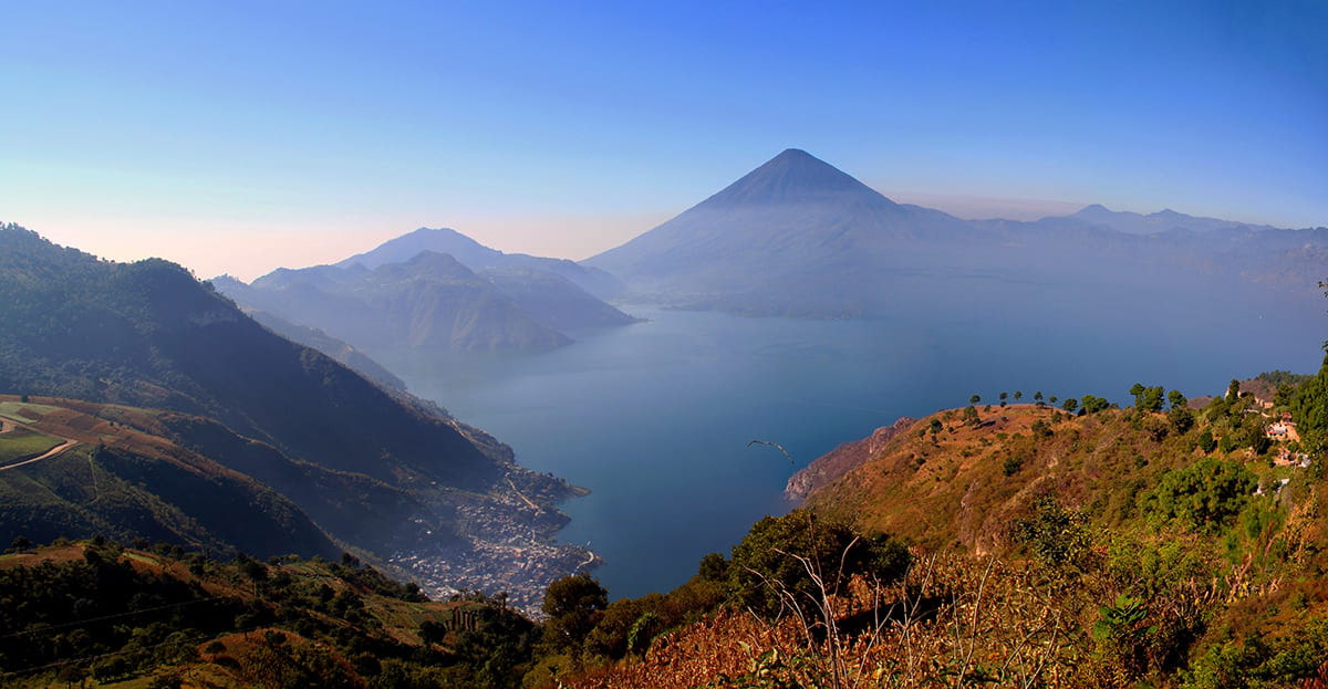 lake atitlan panorama photograph