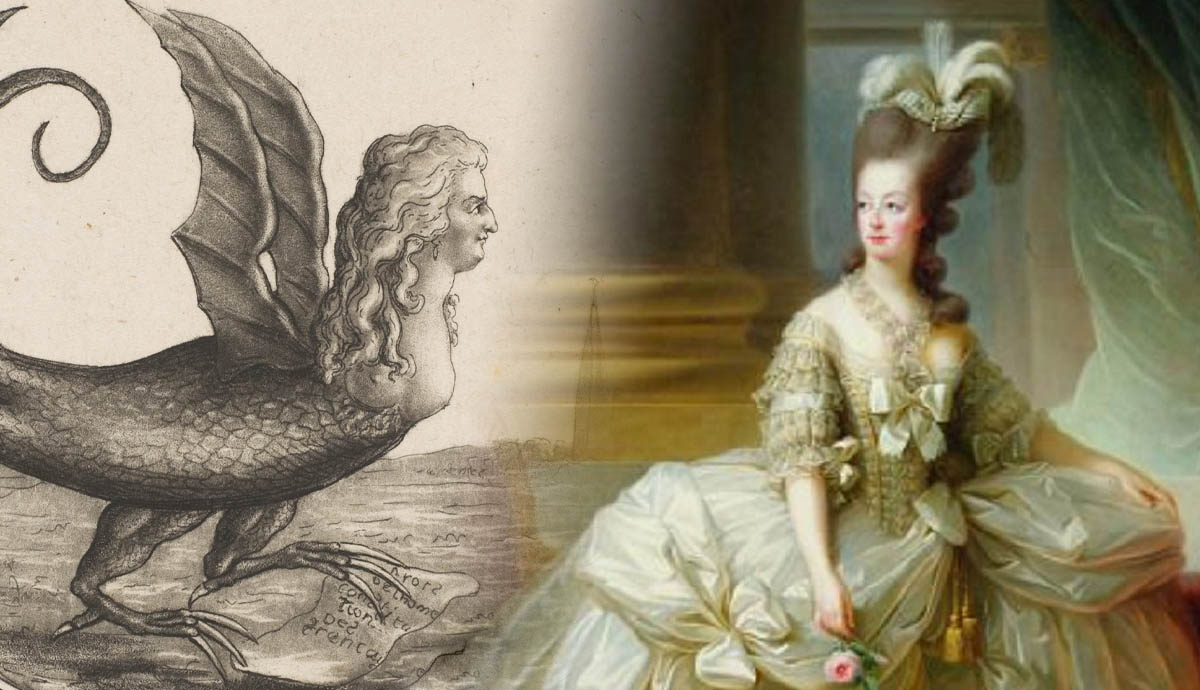 marie antoinette le brun portrait caricature dragon